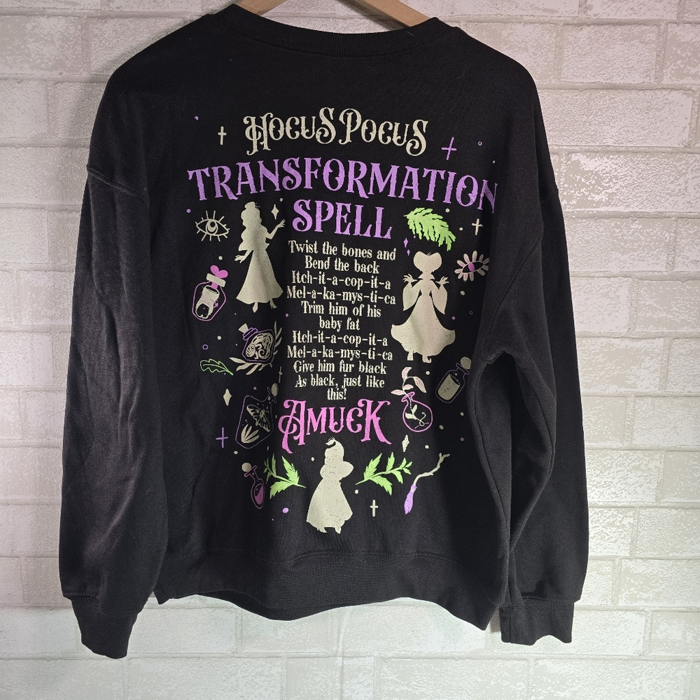 Disney Hocus Pocus Creature of the Night Black Sweatshirt Thackery Binx Cat Med. - Picture 4 of 7